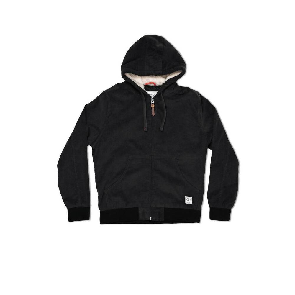 NEW IRON & RESIN men's corduroy bunker hoodie in black